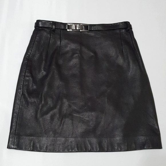 Trussardi Collection Real Leather Mini Skirt - Picture 1 of 9